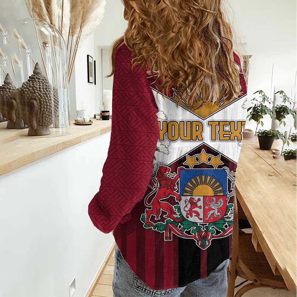 Personalized Latvia Women Casual Shirt Symbol With Latvians Patterns - Wonder Print Shop