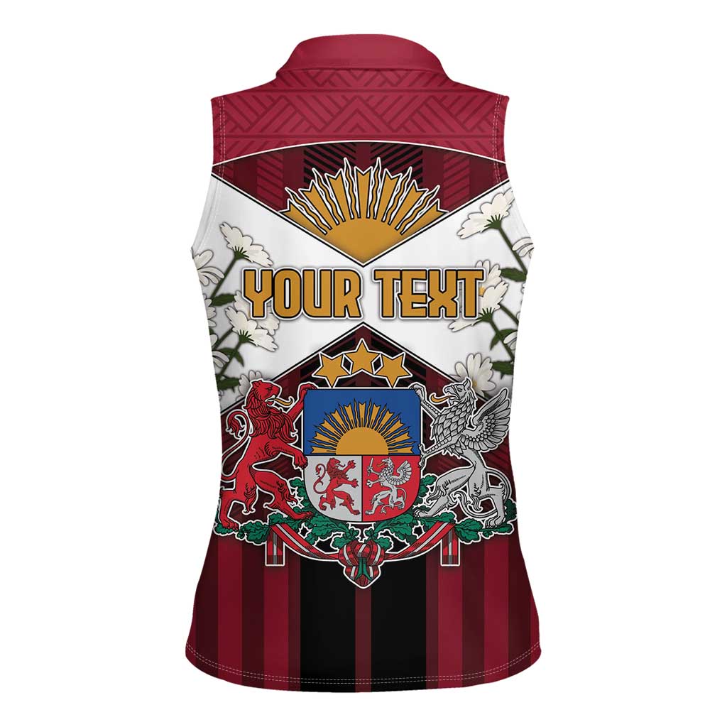 Personalized Latvia Women Sleeveless Polo Shirt Symbol With Latvians Patterns - Wonder Print Shop