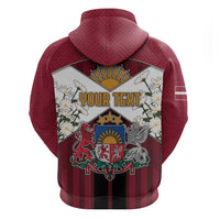 Personalized Latvia Zip Hoodie Symbol With Latvians Patterns - Wonder Print Shop