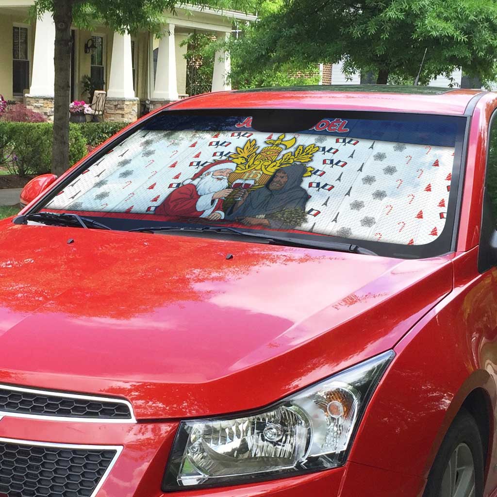 France Christmas Auto Sun Shade Pere Noel And Pere Fouettard - Wonder Print Shop