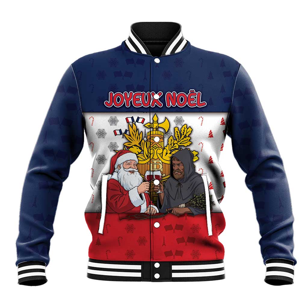 France Christmas Baseball Jacket Pere Noel And Pere Fouettard - Wonder Print Shop