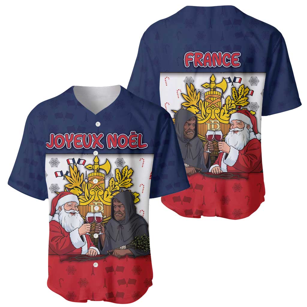 France Christmas Baseball Jersey Pere Noel And Pere Fouettard - Wonder Print Shop