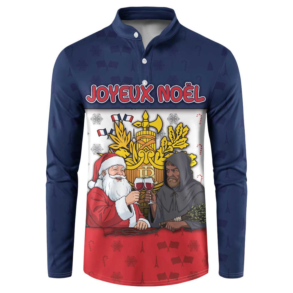France Christmas Button Sweatshirt Pere Noel And Pere Fouettard - Wonder Print Shop