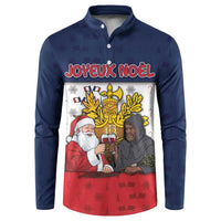 France Christmas Button Sweatshirt Pere Noel And Pere Fouettard - Wonder Print Shop