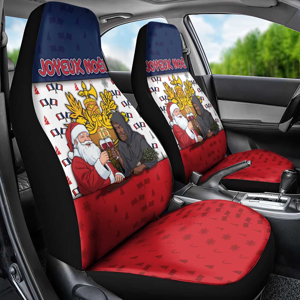 France Christmas Car Seat Cover Pere Noel And Pere Fouettard - Wonder Print Shop