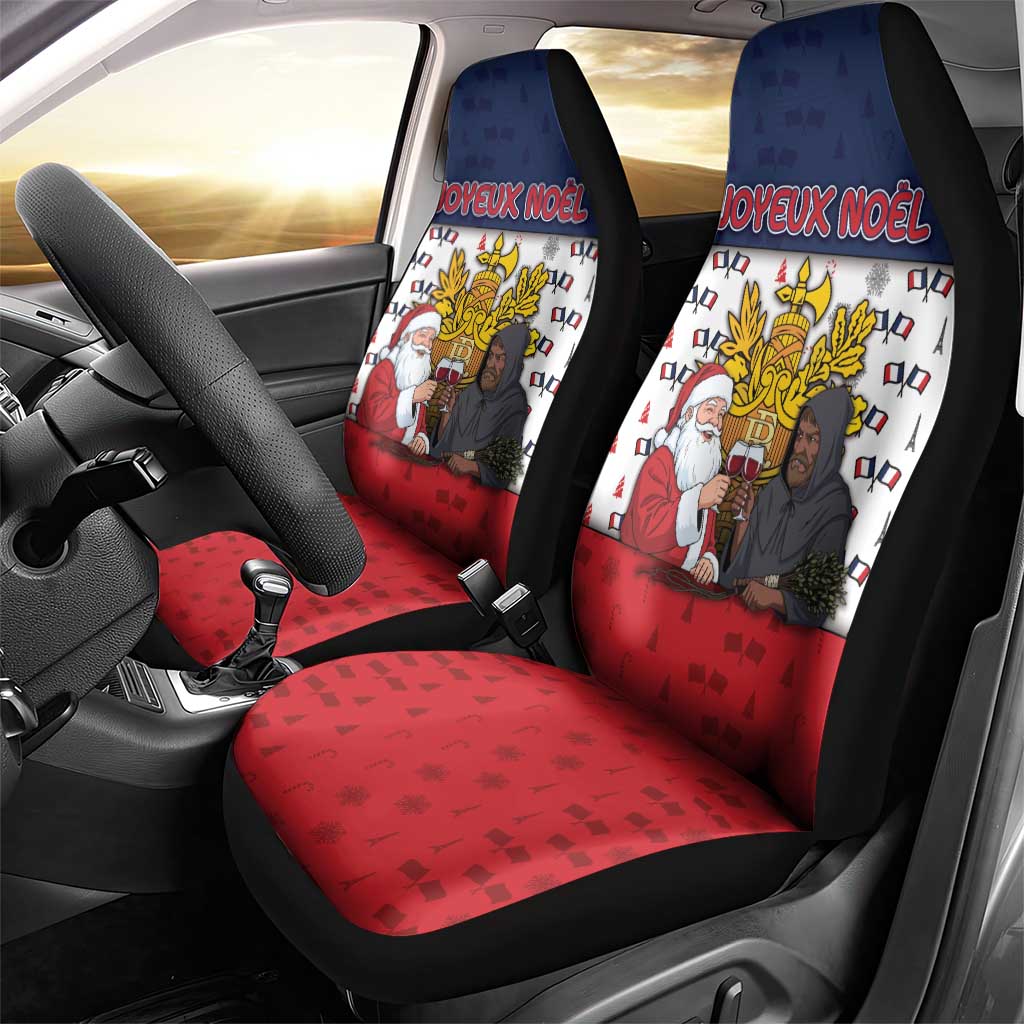 France Christmas Car Seat Cover Pere Noel And Pere Fouettard - Wonder Print Shop