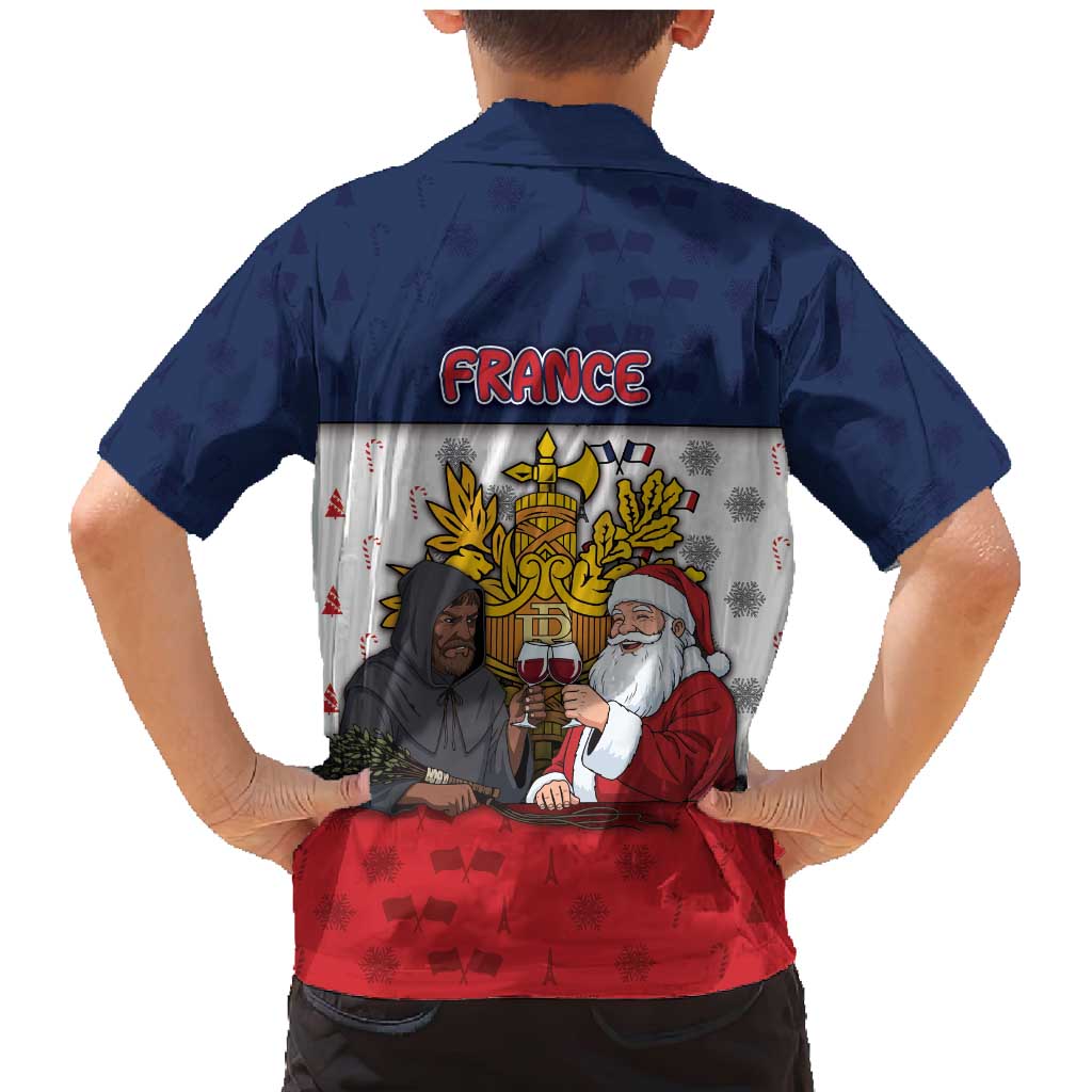 France Christmas Family Matching Mermaid Dress and Hawaiian Shirt Pere Noel And Pere Fouettard - Wonder Print Shop