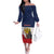 France Christmas Family Matching Off The Shoulder Long Sleeve Dress and Hawaiian Shirt Pere Noel And Pere Fouettard - Wonder Print Shop