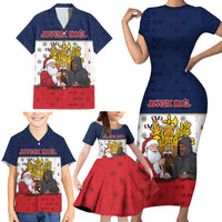 France Christmas Family Matching Short Sleeve Bodycon Dress and Hawaiian Shirt Pere Noel And Pere Fouettard - Wonder Print Shop