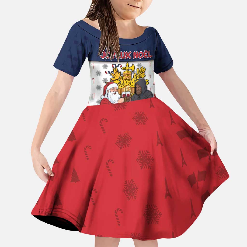 France Christmas Family Matching Summer Maxi Dress and Hawaiian Shirt Pere Noel And Pere Fouettard - Wonder Print Shop