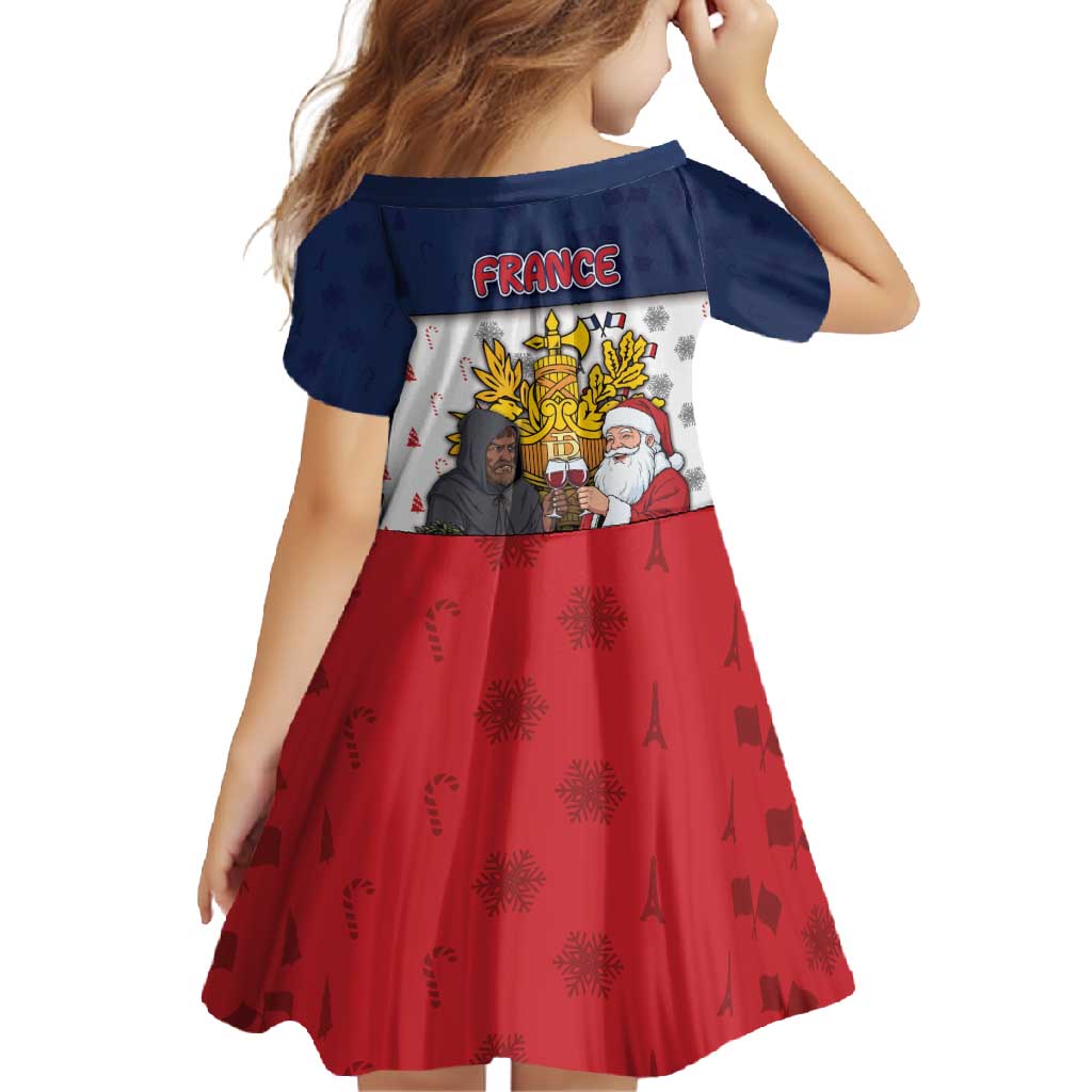 France Christmas Family Matching Summer Maxi Dress and Hawaiian Shirt Pere Noel And Pere Fouettard - Wonder Print Shop