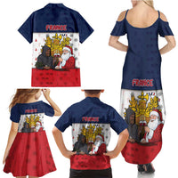 France Christmas Family Matching Summer Maxi Dress and Hawaiian Shirt Pere Noel And Pere Fouettard - Wonder Print Shop