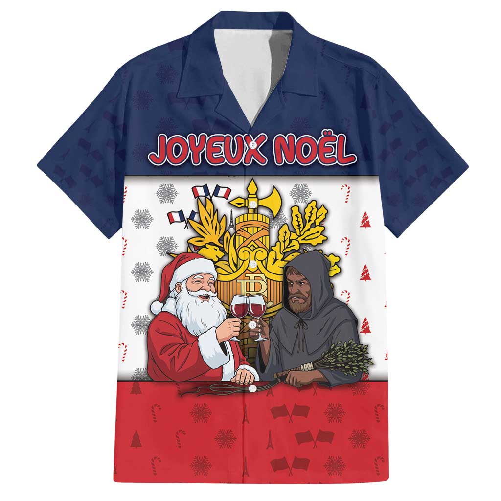 France Christmas Family Matching Summer Maxi Dress and Hawaiian Shirt Pere Noel And Pere Fouettard - Wonder Print Shop