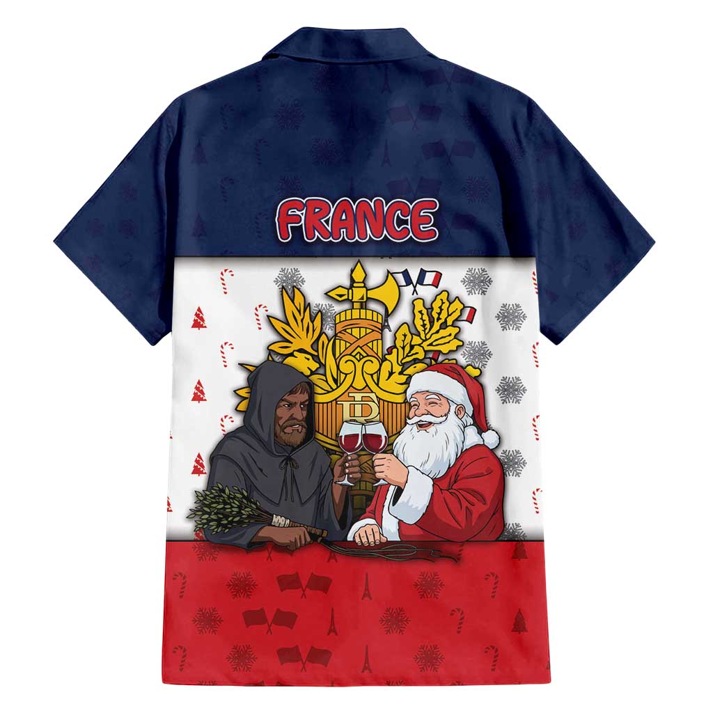France Christmas Family Matching Summer Maxi Dress and Hawaiian Shirt Pere Noel And Pere Fouettard - Wonder Print Shop
