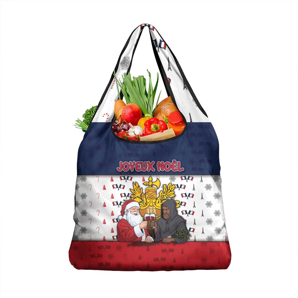 France Christmas Grocery Bag Pere Noel And Pere Fouettard - Wonder Print Shop