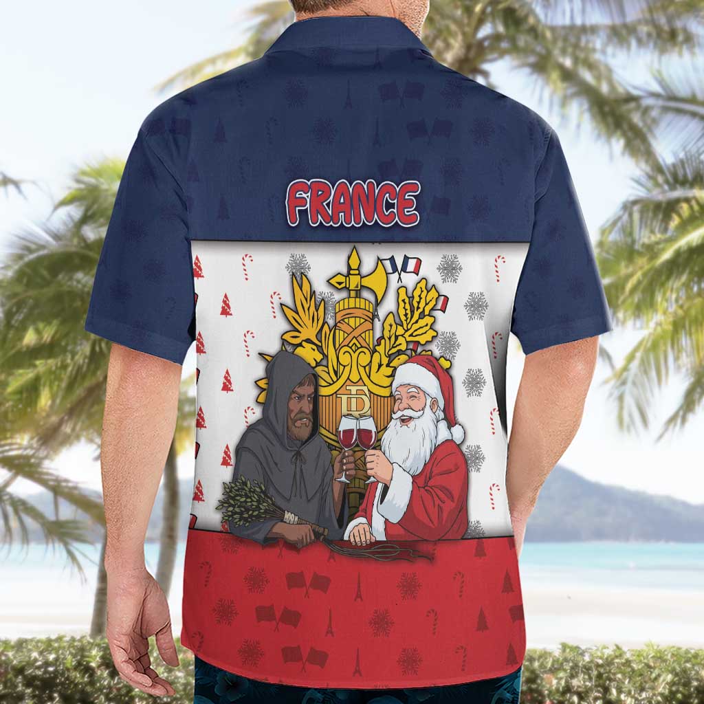 France Christmas Hawaiian Shirt Pere Noel And Pere Fouettard - Wonder Print Shop