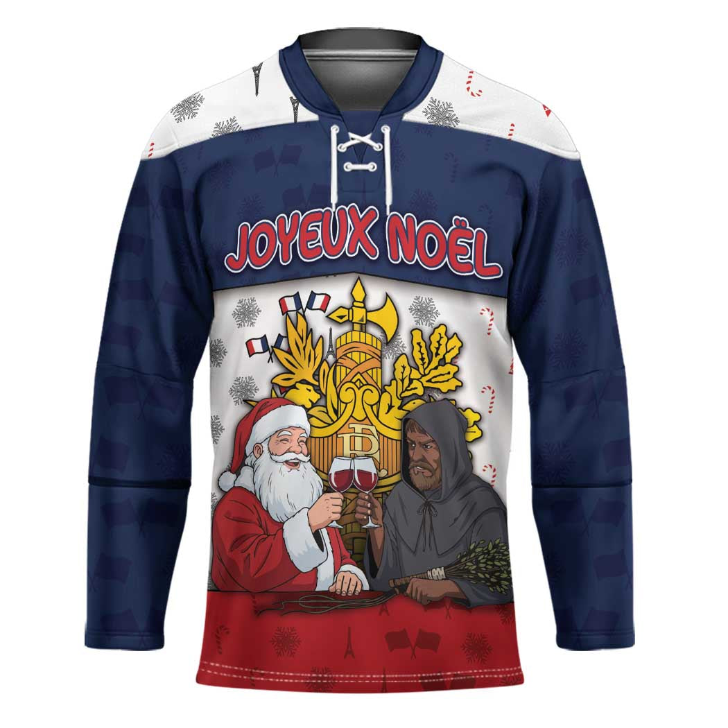 France Christmas Hockey Jersey Pere Noel And Pere Fouettard - Wonder Print Shop