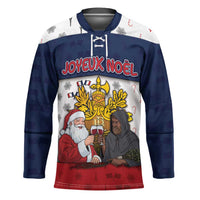 France Christmas Hockey Jersey Pere Noel And Pere Fouettard - Wonder Print Shop