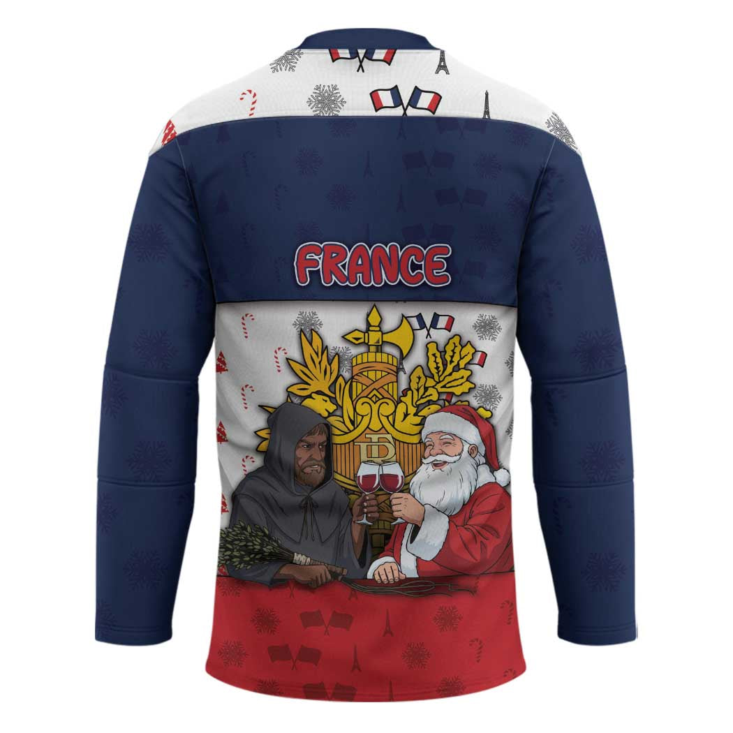 France Christmas Hockey Jersey Pere Noel And Pere Fouettard - Wonder Print Shop