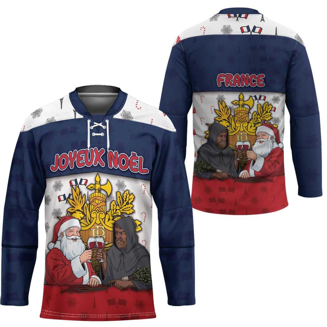 France Christmas Hockey Jersey Pere Noel And Pere Fouettard - Wonder Print Shop