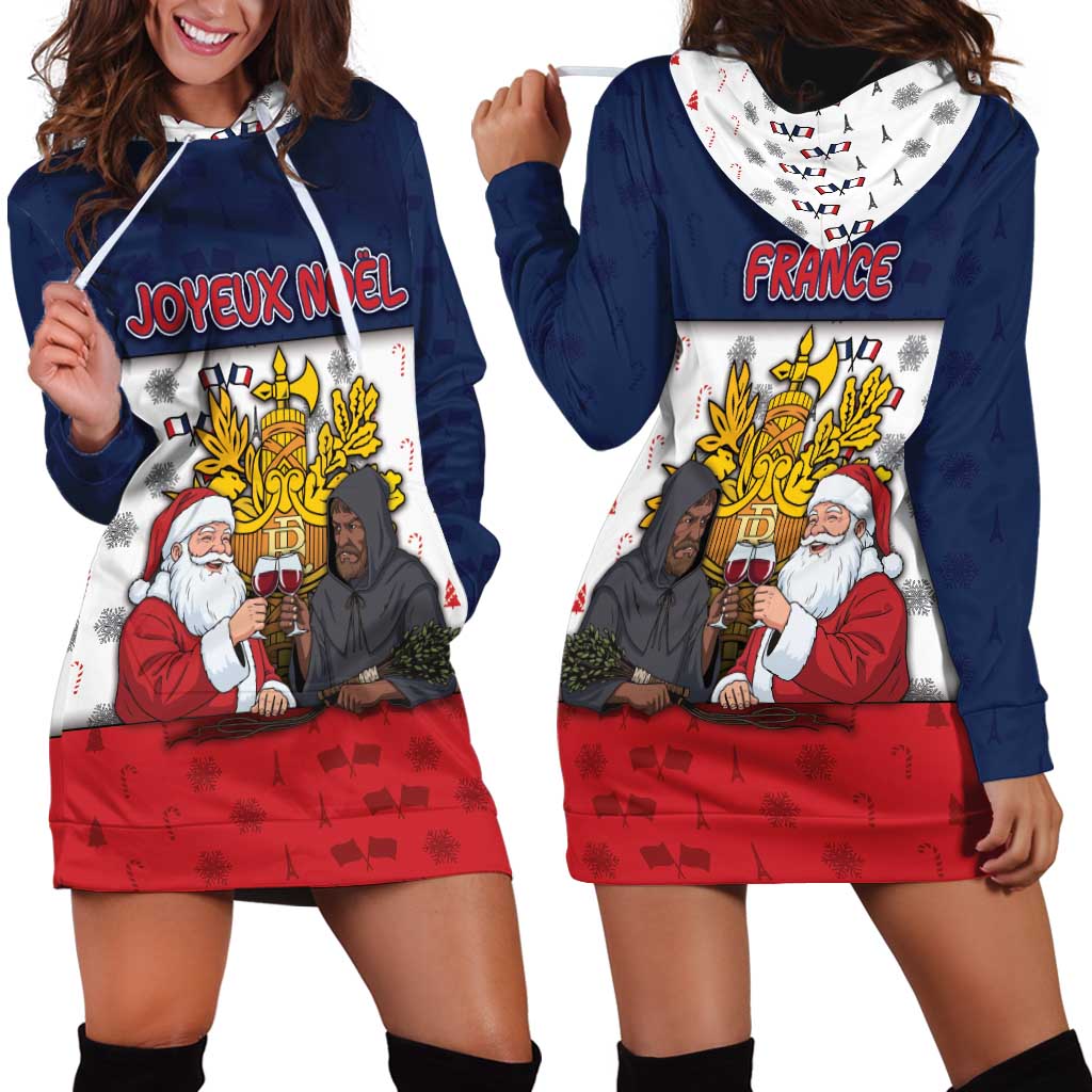 France Christmas Hoodie Dress Pere Noel And Pere Fouettard - Wonder Print Shop