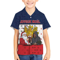 France Christmas Kid Hawaiian Shirt Pere Noel And Pere Fouettard - Wonder Print Shop