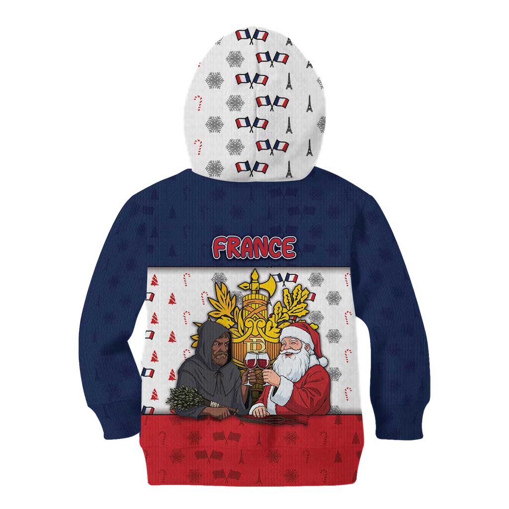 France Christmas Kid Hoodie Pere Noel And Pere Fouettard - Wonder Print Shop