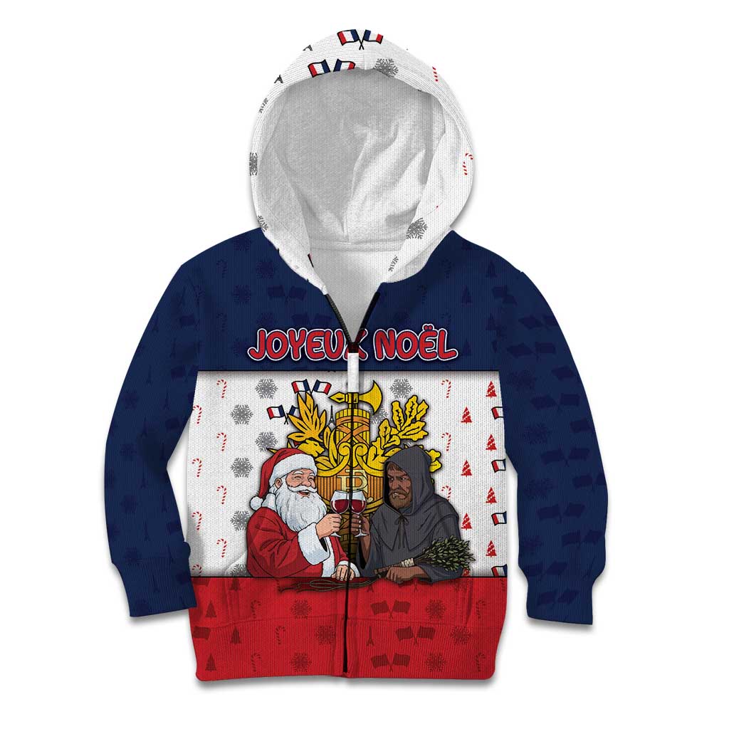 France Christmas Kid Hoodie Pere Noel And Pere Fouettard - Wonder Print Shop