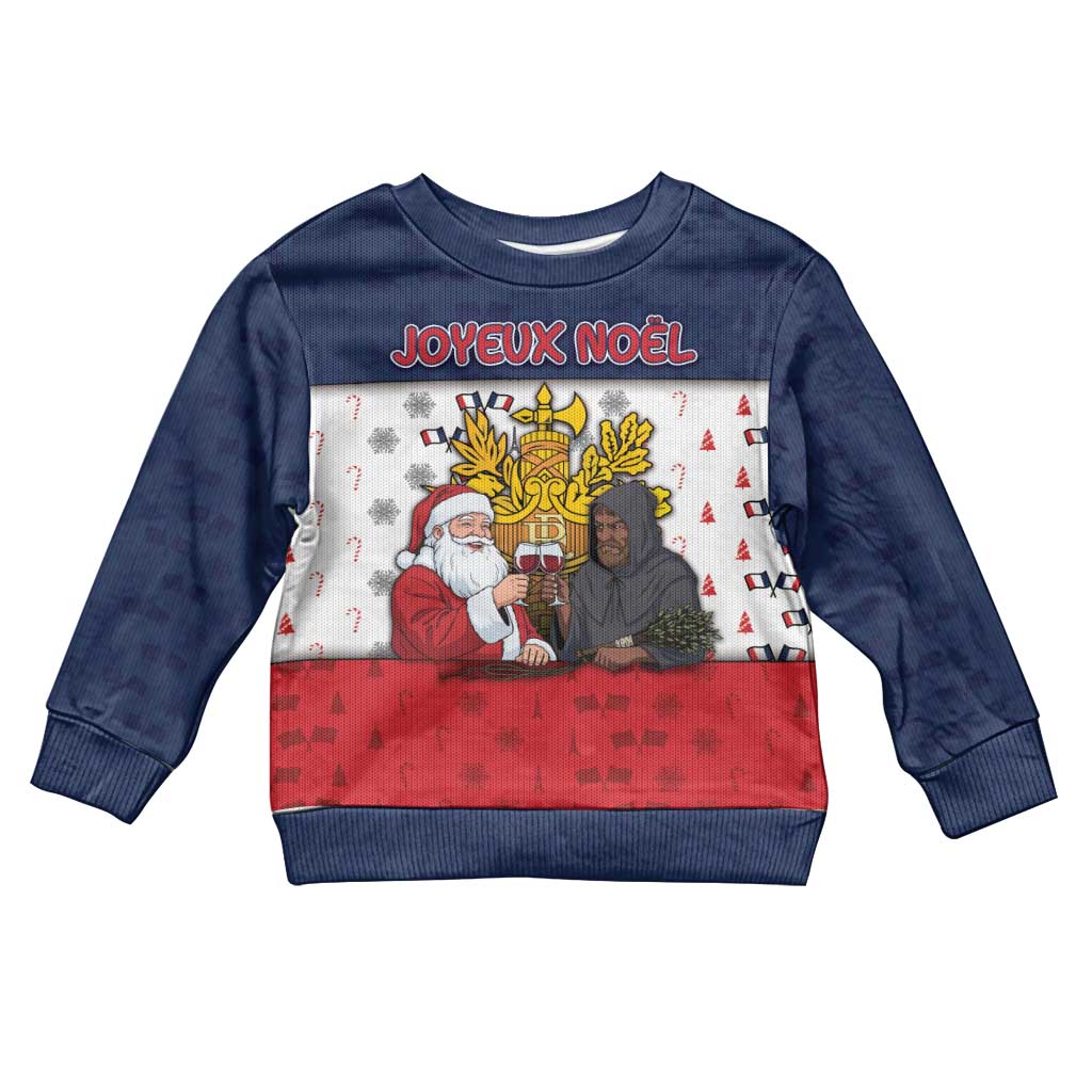 France Christmas Kid Ugly Christmas Sweater Pere Noel And Pere Fouettard - Wonder Print Shop