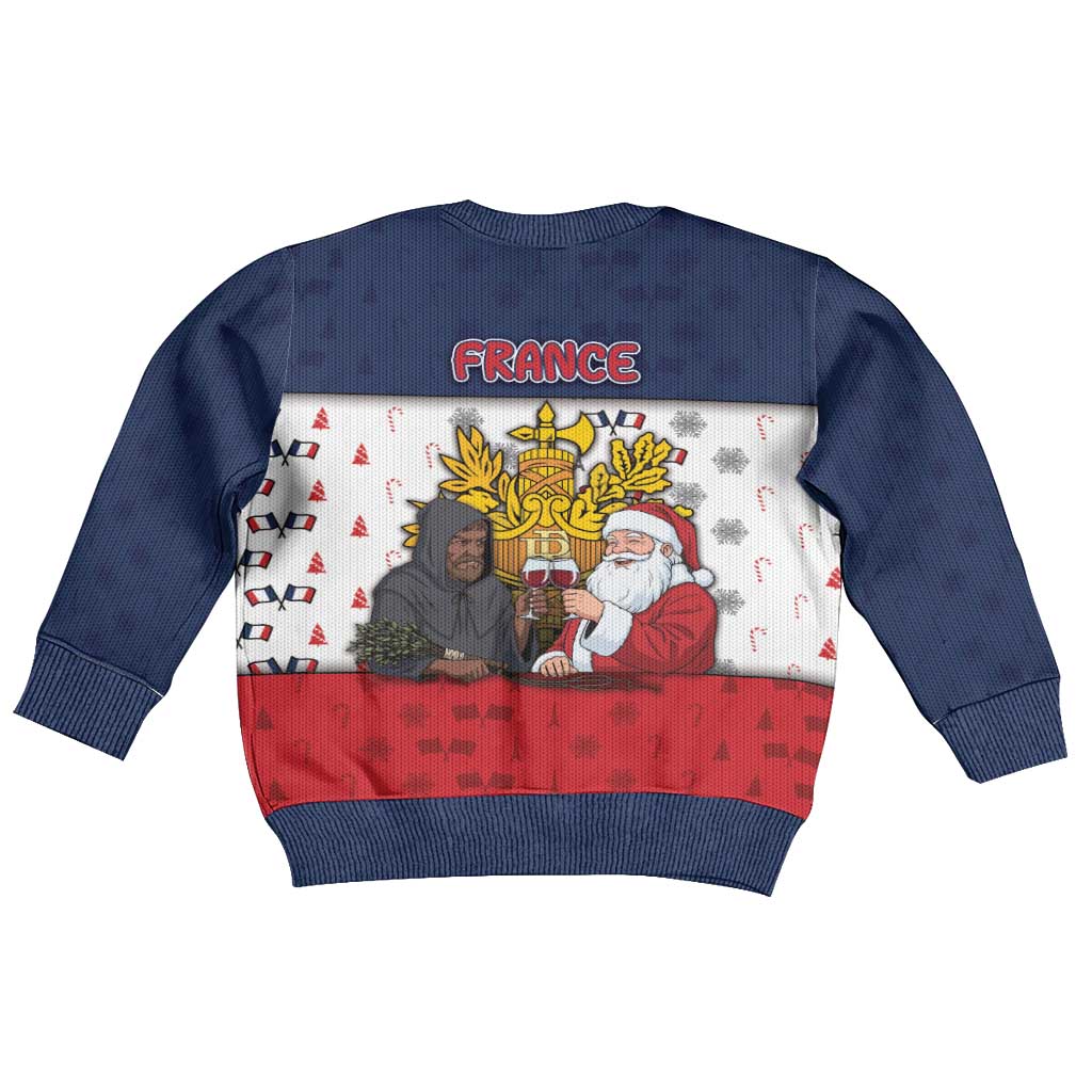 France Christmas Kid Ugly Christmas Sweater Pere Noel And Pere Fouettard - Wonder Print Shop
