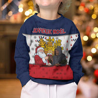 France Christmas Kid Ugly Christmas Sweater Pere Noel And Pere Fouettard - Wonder Print Shop