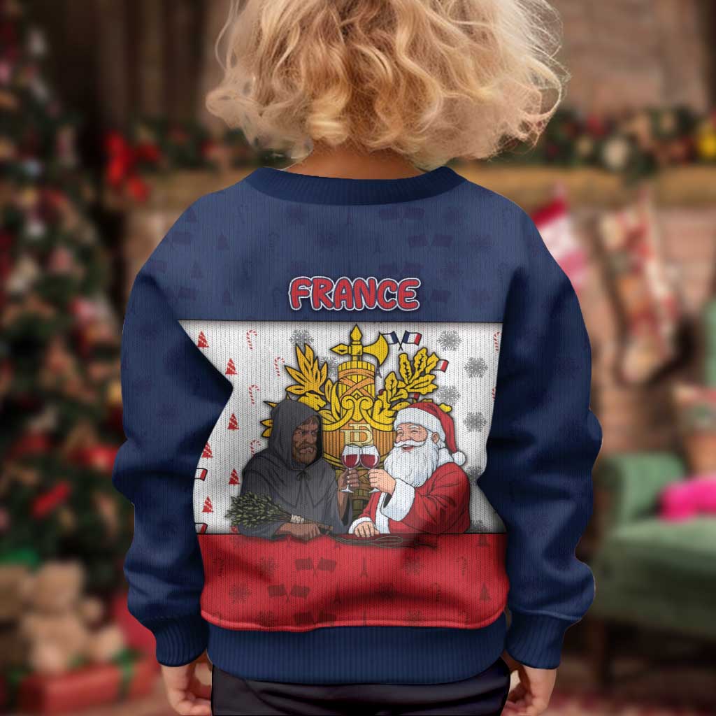 France Christmas Kid Ugly Christmas Sweater Pere Noel And Pere Fouettard - Wonder Print Shop