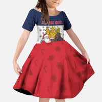 France Christmas Kid Short Sleeve Dress Pere Noel And Pere Fouettard - Wonder Print Shop