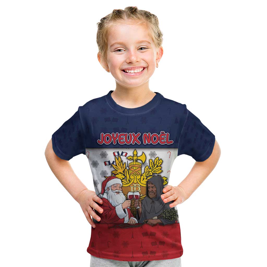 France Christmas Kid T Shirt Pere Noel And Pere Fouettard - Wonder Print Shop