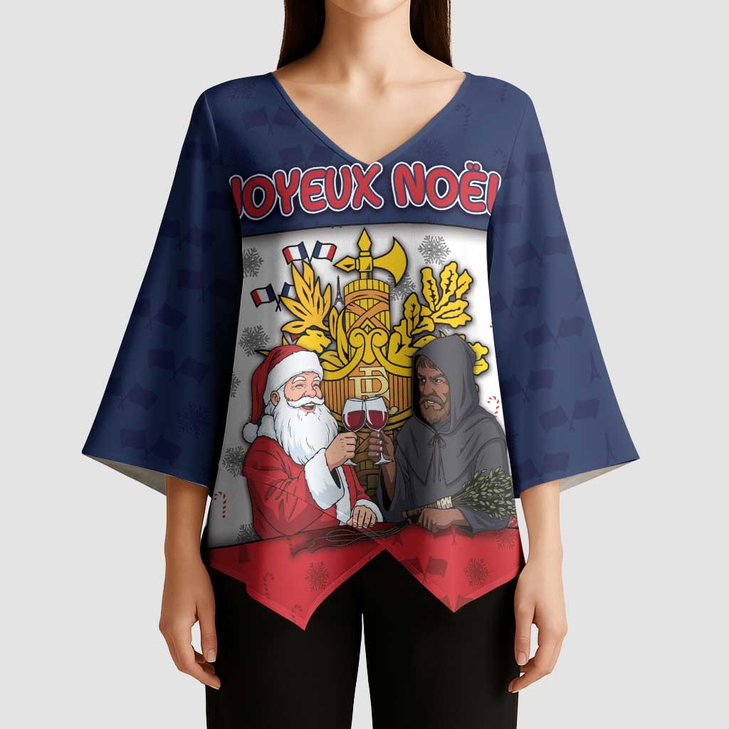 France Christmas Kimono Sleeve Blouse Pere Noel And Pere Fouettard - Wonder Print Shop