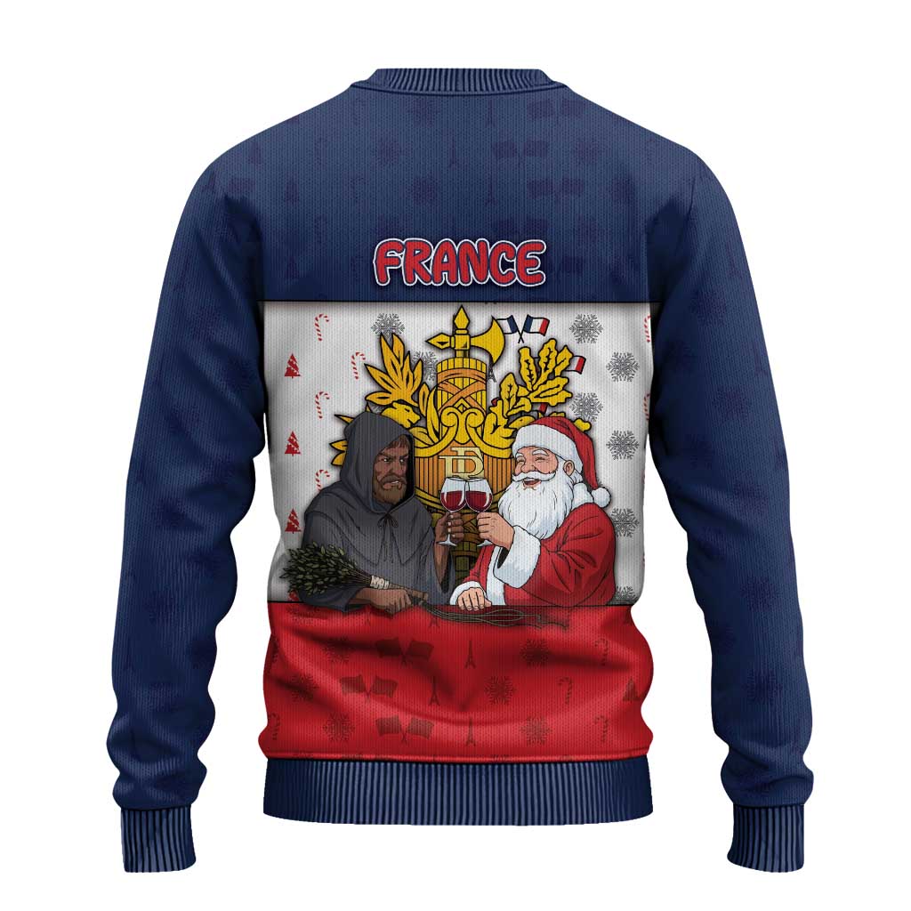 France Christmas Ugly Christmas Sweater Pere Noel And Pere Fouettard - Wonder Print Shop