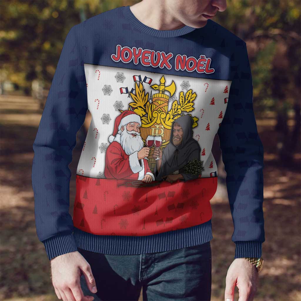 France Christmas Ugly Christmas Sweater Pere Noel And Pere Fouettard - Wonder Print Shop