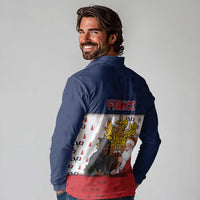 France Christmas Long Sleeve Polo Shirt Pere Noel And Pere Fouettard - Wonder Print Shop