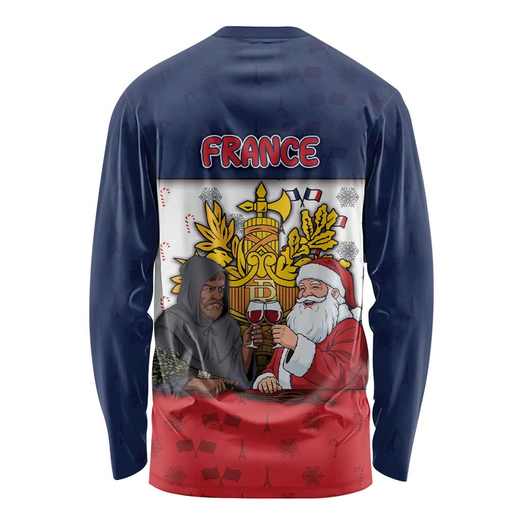 France Christmas Long Sleeve Shirt Pere Noel And Pere Fouettard - Wonder Print Shop