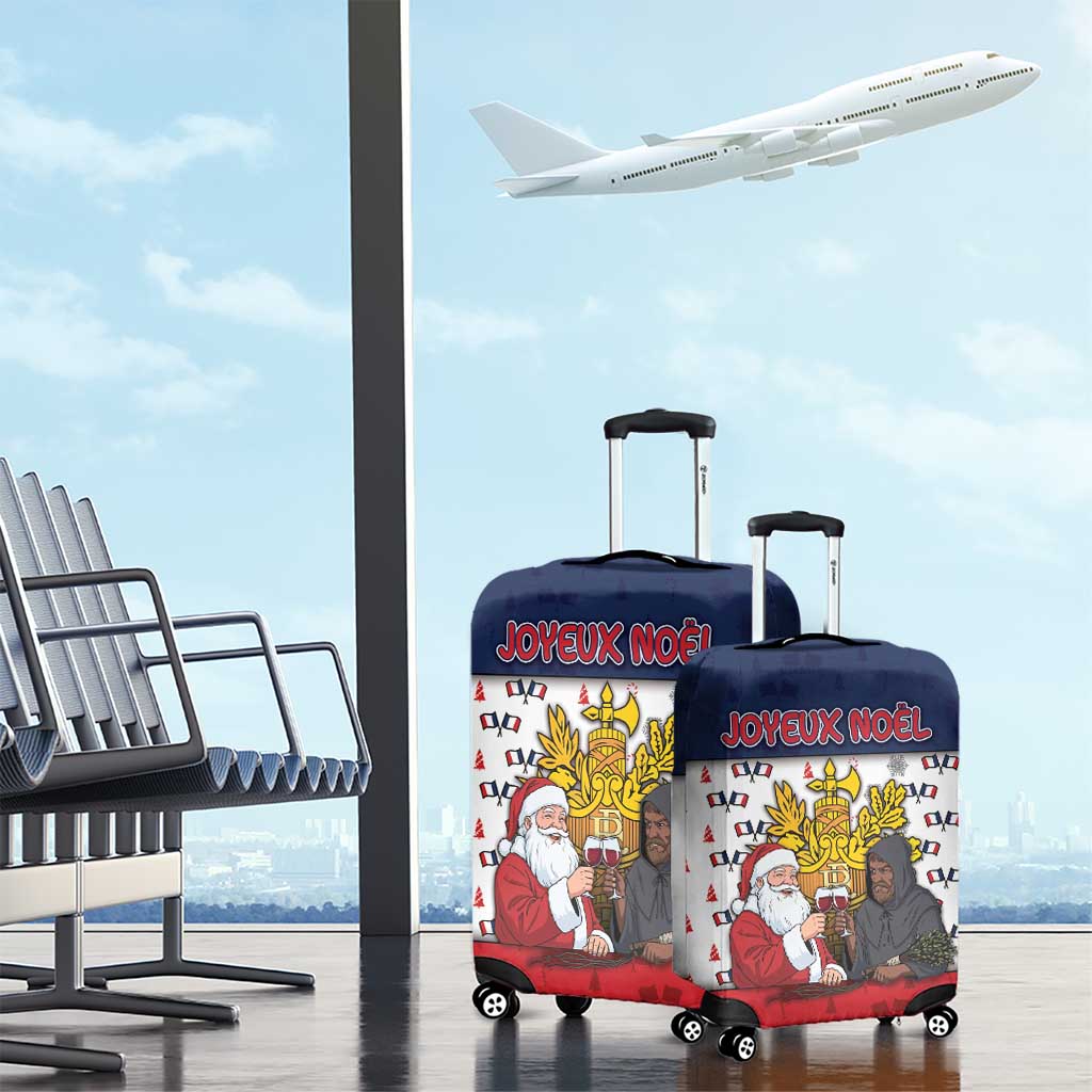 France Christmas Luggage Cover Pere Noel And Pere Fouettard - Wonder Print Shop