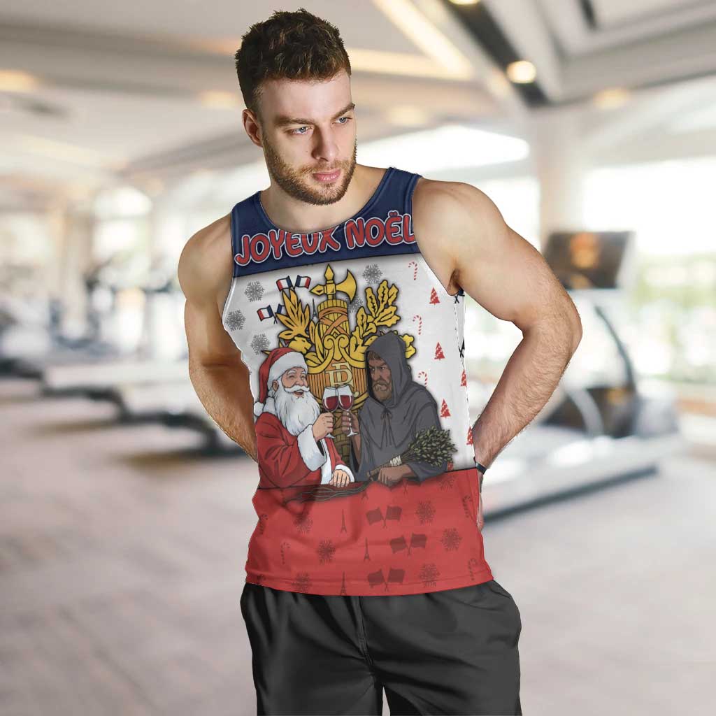 France Christmas Men Tank Top Pere Noel And Pere Fouettard - Wonder Print Shop