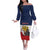 France Christmas Off The Shoulder Long Sleeve Dress Pere Noel And Pere Fouettard - Wonder Print Shop