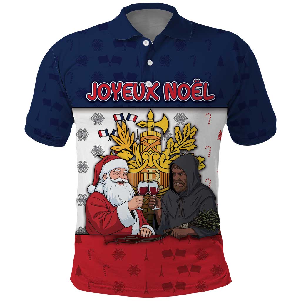 France Christmas Polo Shirt Pere Noel And Pere Fouettard - Wonder Print Shop