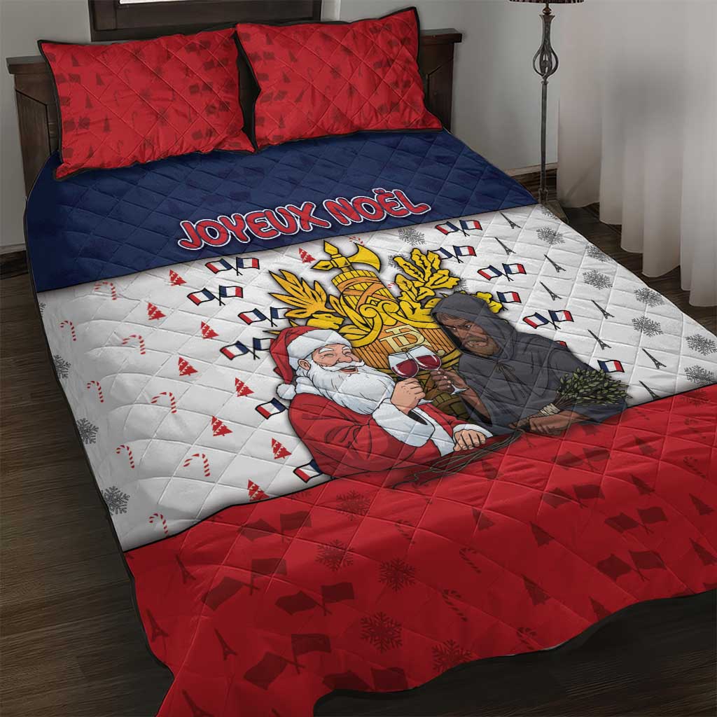 France Christmas Quilt Bed Set Pere Noel And Pere Fouettard - Wonder Print Shop