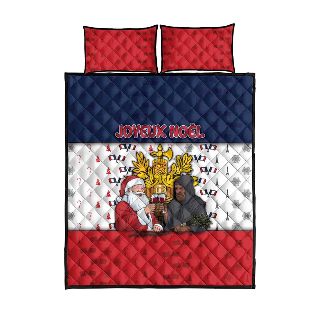 France Christmas Quilt Bed Set Pere Noel And Pere Fouettard - Wonder Print Shop