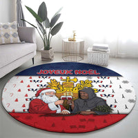 France Christmas Round Carpet Pere Noel And Pere Fouettard - Wonder Print Shop