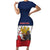 France Christmas Short Sleeve Bodycon Dress Pere Noel And Pere Fouettard - Wonder Print Shop