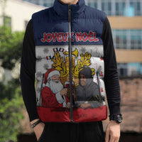 France Christmas Sleeveless Puffer Jacket Pere Noel And Pere Fouettard - Wonder Print Shop