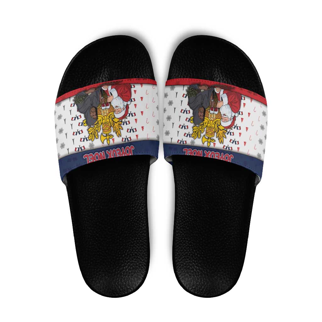 France Christmas Slide Sandals Pere Noel And Pere Fouettard - Wonder Print Shop