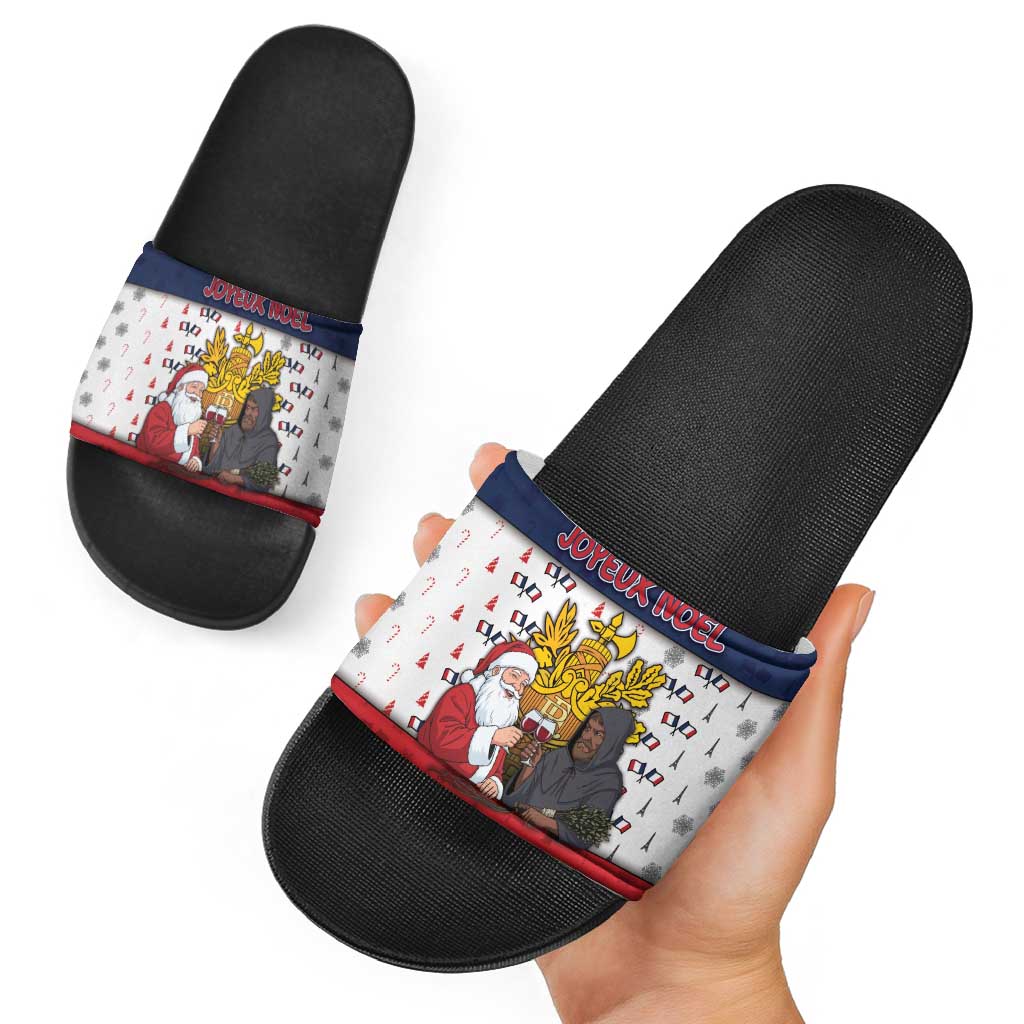 France Christmas Slide Sandals Pere Noel And Pere Fouettard - Wonder Print Shop